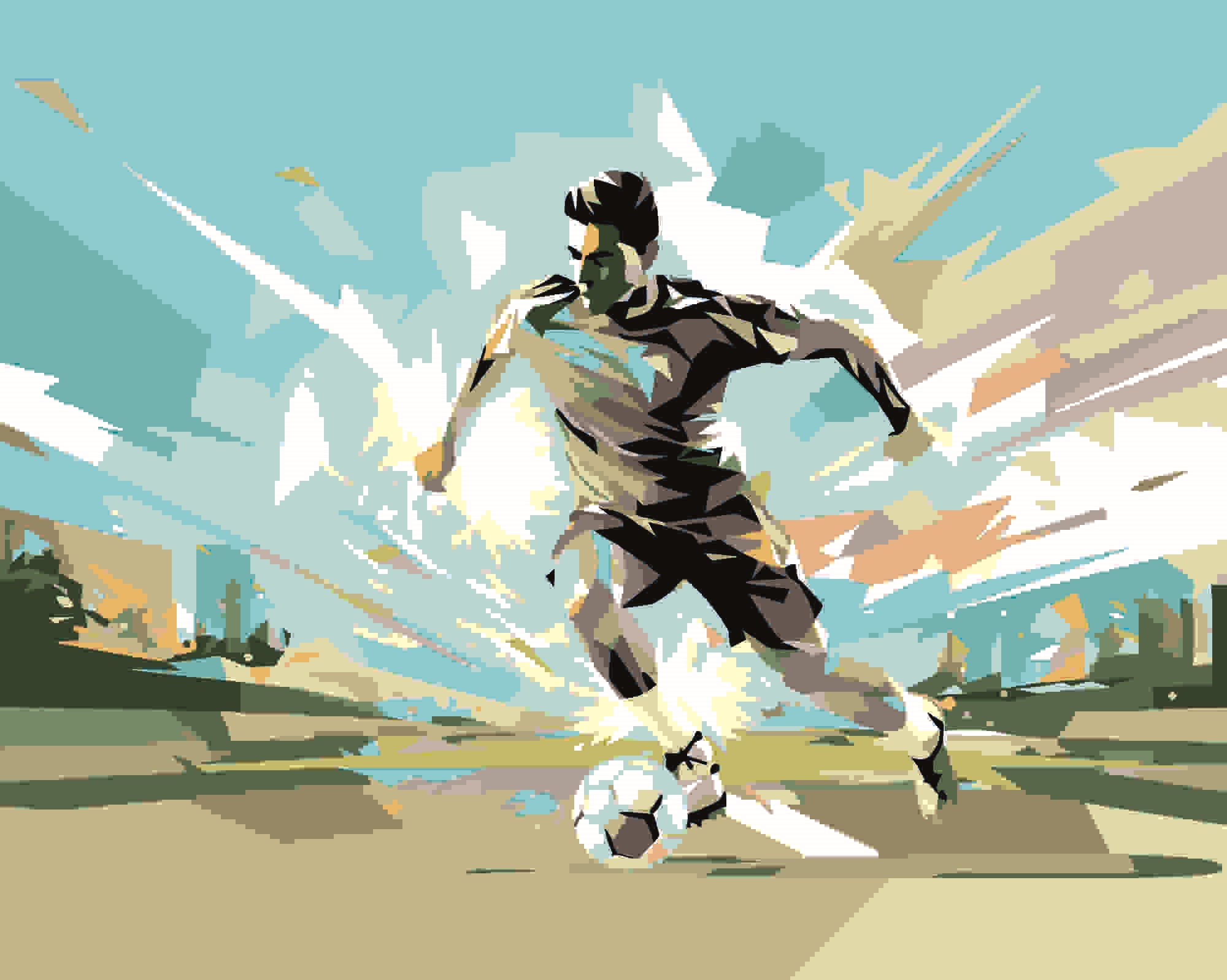 Fotótapéta football játékossal kékes árnyalatban OM0171 (5)