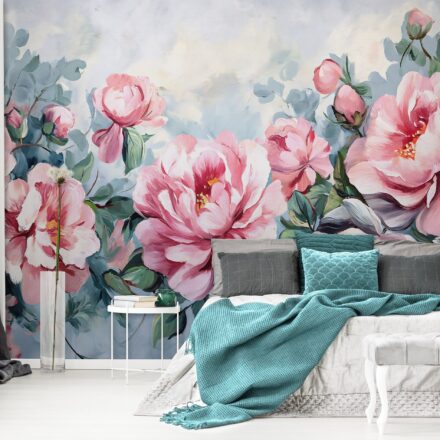 Romantikus bazsarózsás fotótapéta