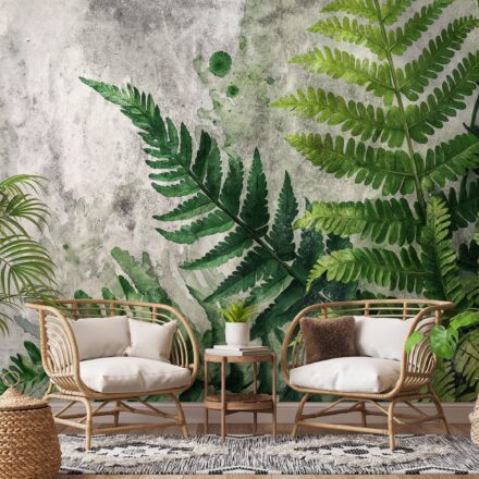 Zöld páfránylevél mintás fotótapéta