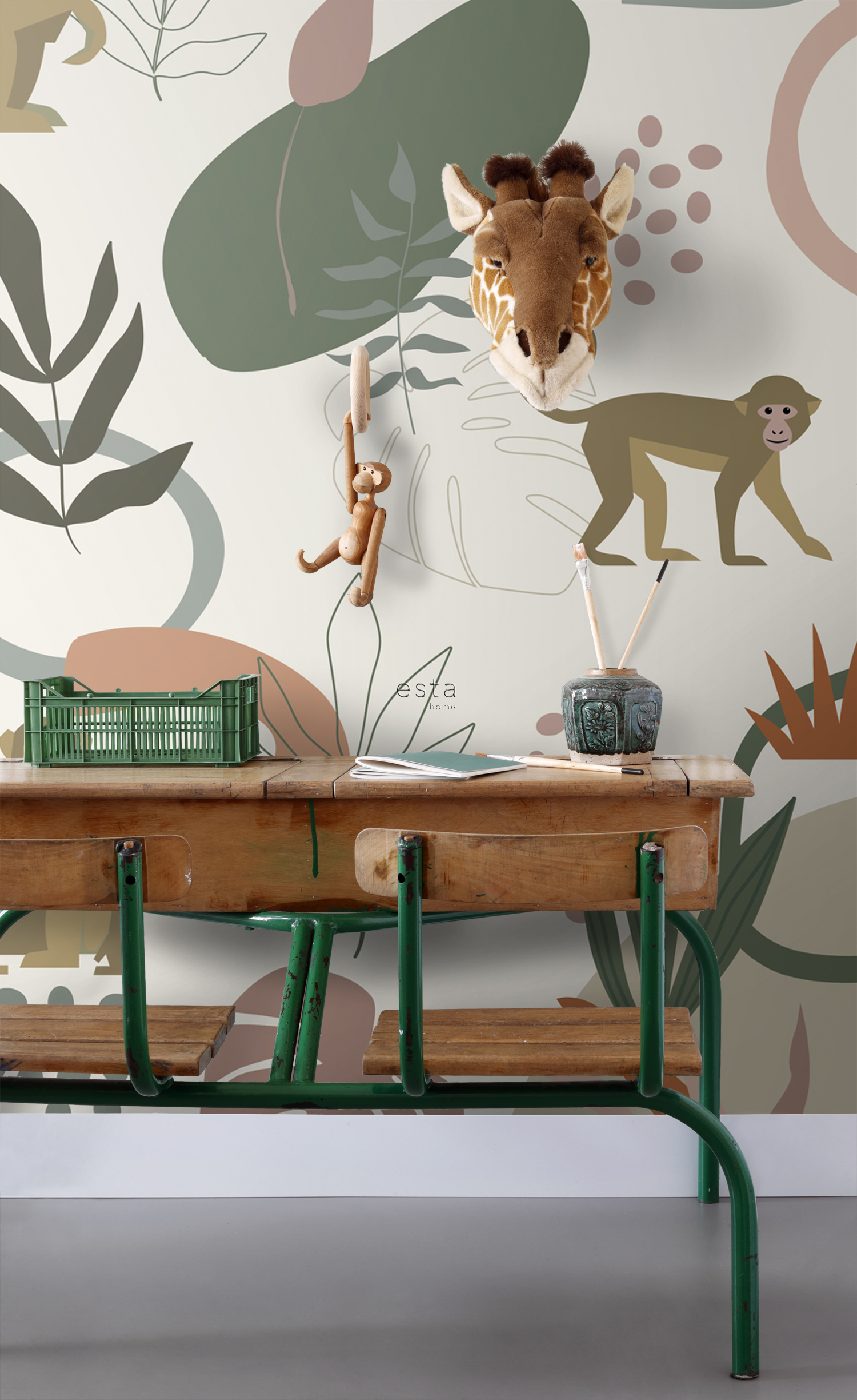 Színes vidám majmos fotótapéta gyerekszobába ES0072 (1)