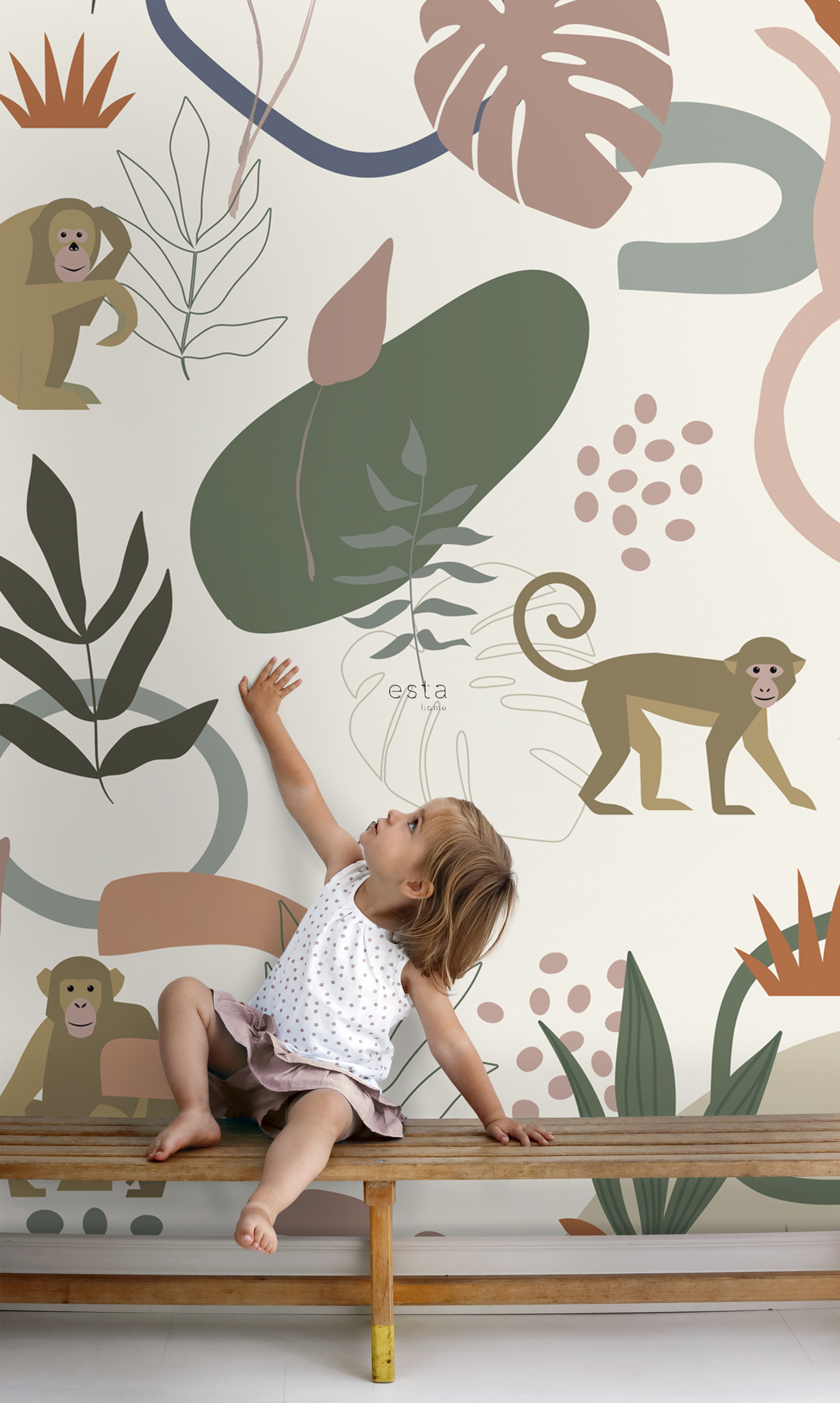 Színes vidám majmos fotótapéta gyerekszobába ES0072 (3)