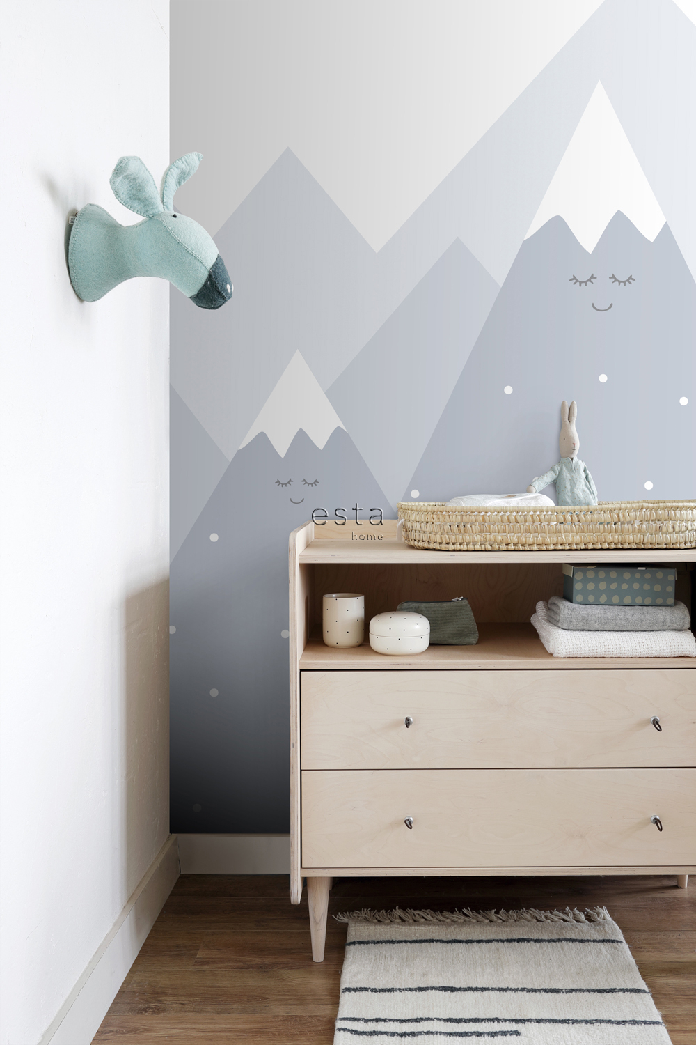 Szürkés kék skandináv hegyvidékes fotótapéta ES0055 (4)