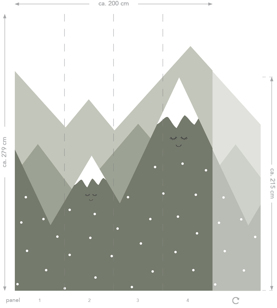 Szürkés zöld skandináv hegyvidékes fotótapéta ES0057 (3)