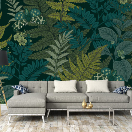 Zöld páfránylevél mintás fotótapéta