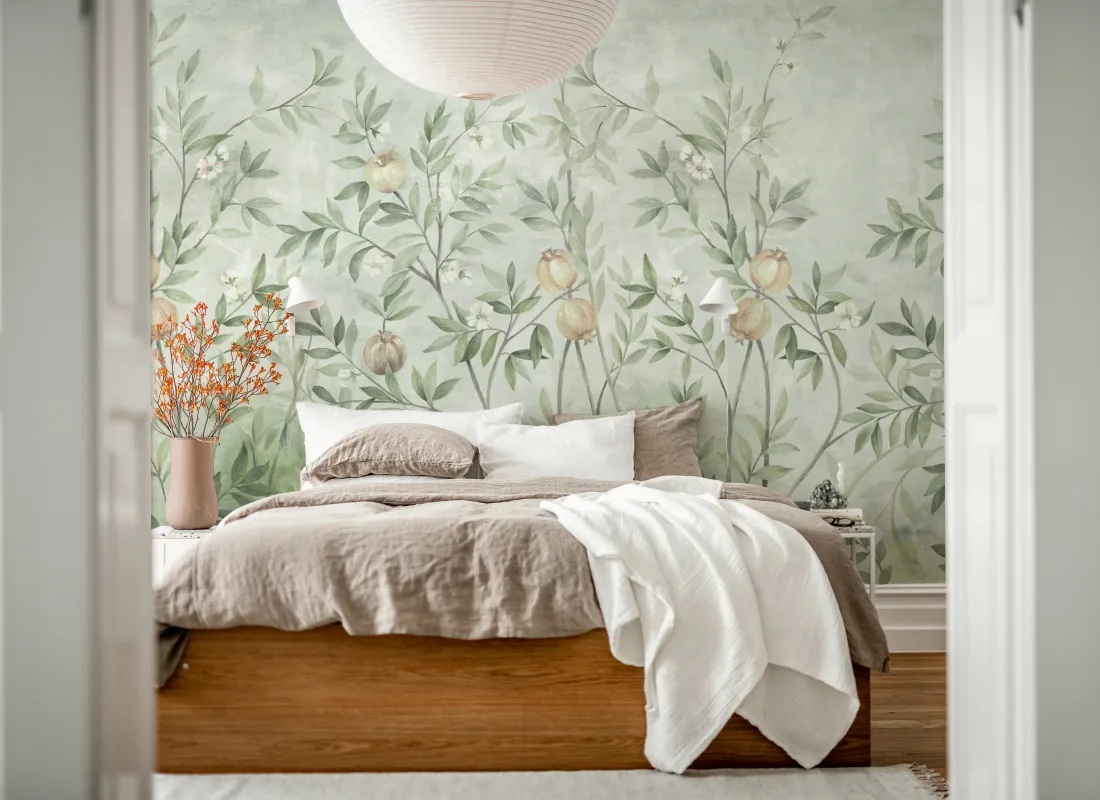 Zöld Rebel Walls fotótapéta elegáns botanikai mintával Re0073 (1) Zöld Rebel Walls fotótapéta elegáns botanikai mintával