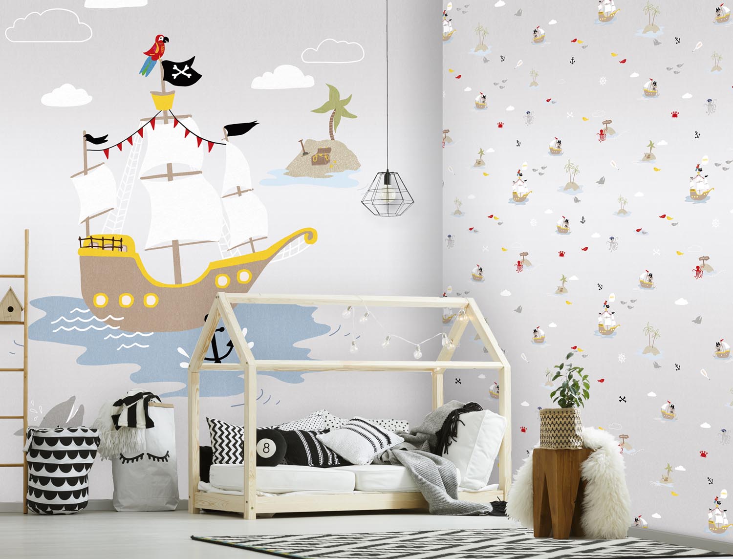Modern baby bedroom in white