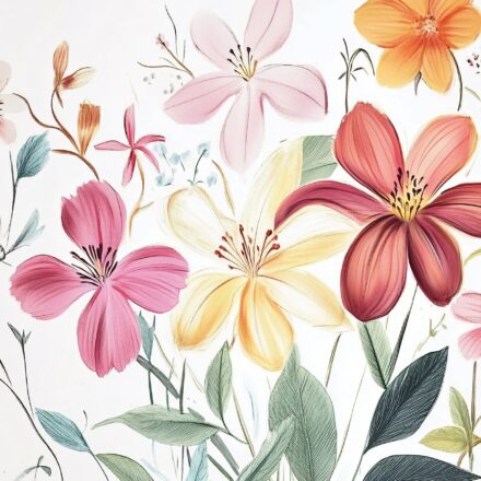 Színes virágos fotótapéta lányszobába CO0606 (3)