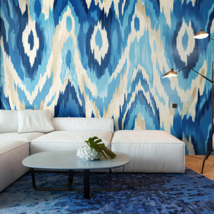 Kék ikat mintás design fotótapéta