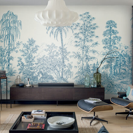 Kék japán tájképes prémium vinyl fotótapéta