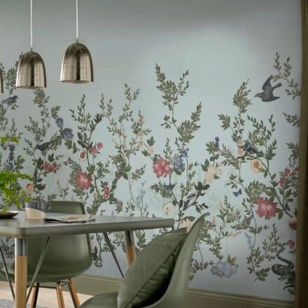 Kék virágos – madaras prémium fotótapéta