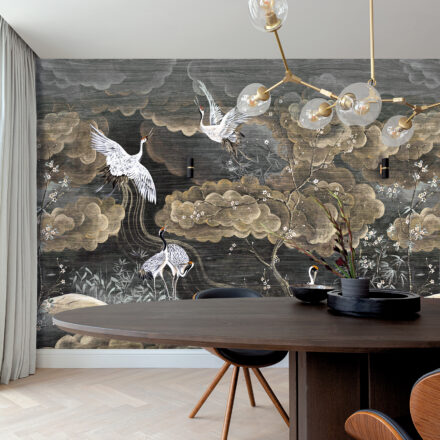 Sötétszürke darumadaras orientális stílusú Khroma fotótapéta